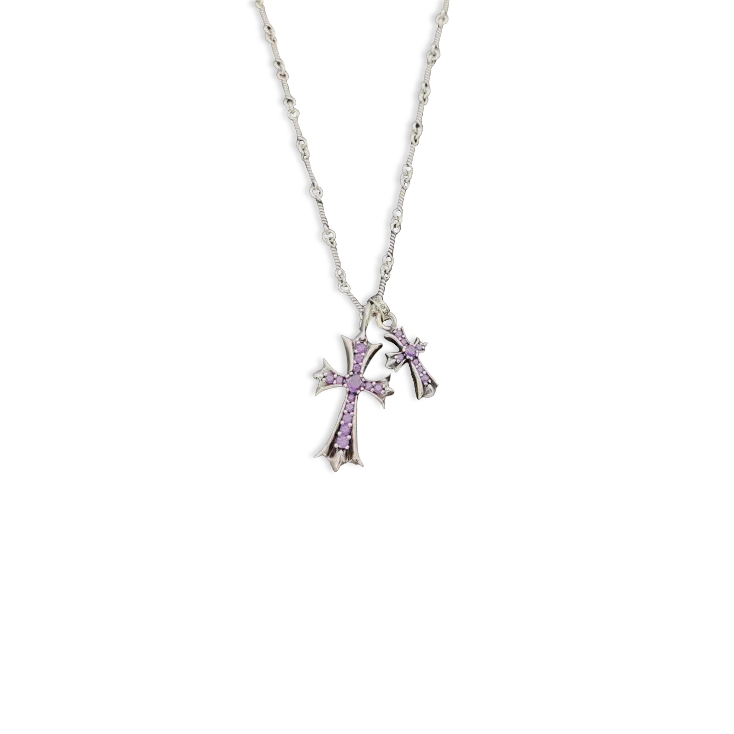 Ch*0me He**ts double cross necklace
